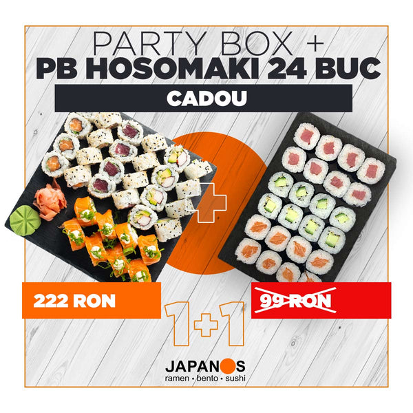 Party Box Super Maki 32 buc + Platou Hosomaki 24 buc CADOU