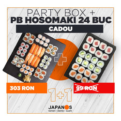 Party Box XL WOW Style 48 buc + Platou Hosomaki 24 buc CADOU
