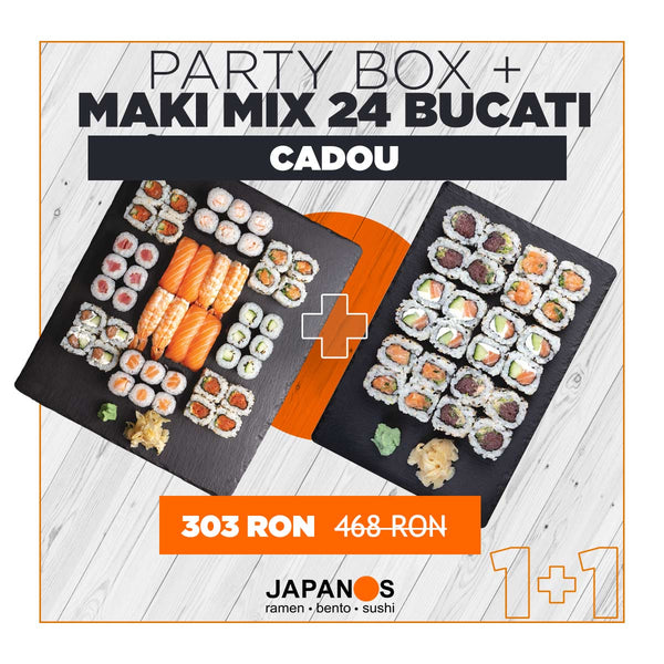 Party Box XL WOW Style 48 buc + Sushi Box XL Maki Mix 24 buc CADOU